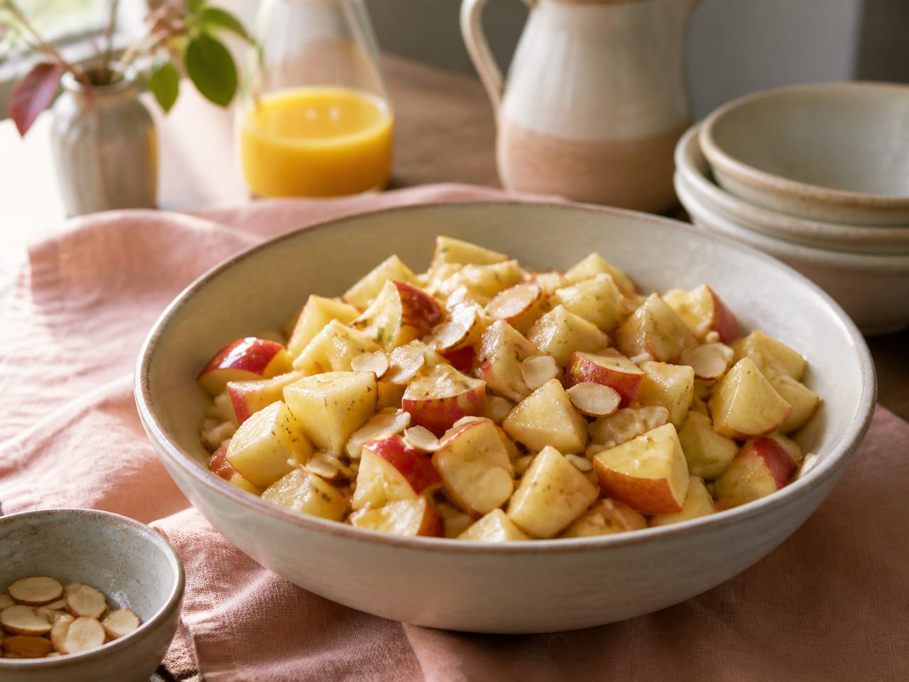 Cardamom Apple & Almond Fruit Salad