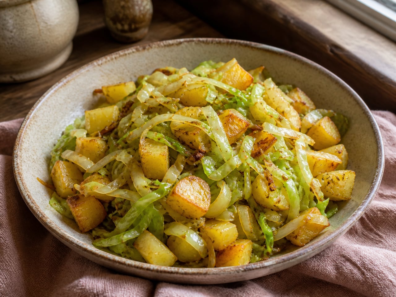 Crispy Cabbage & Potato Breakfast Hash