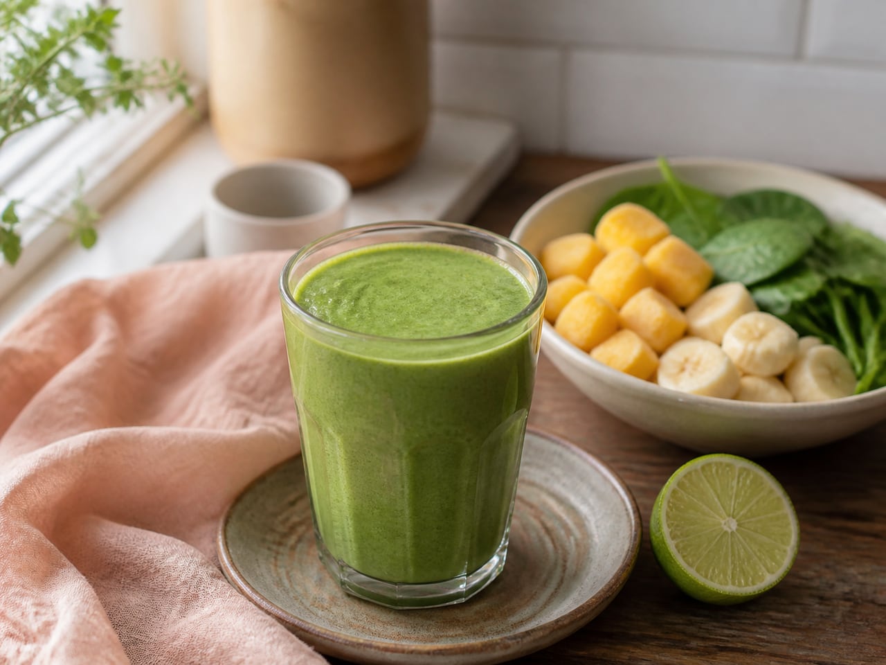 Mango-Spinach Lime Smoothie
