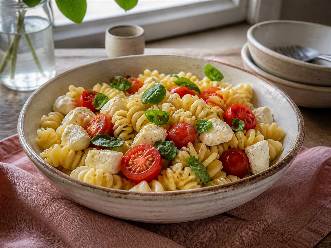 Tomato, Mozzarella & Basil Pasta Salad