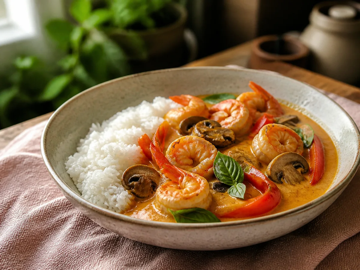 10-Minute Shrimp and Mushroom Thai Curry