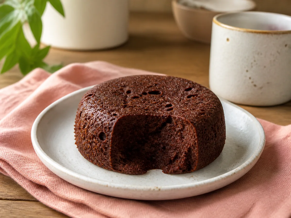 130 Calorie Chocolate Peanut Butter Microwave Cake