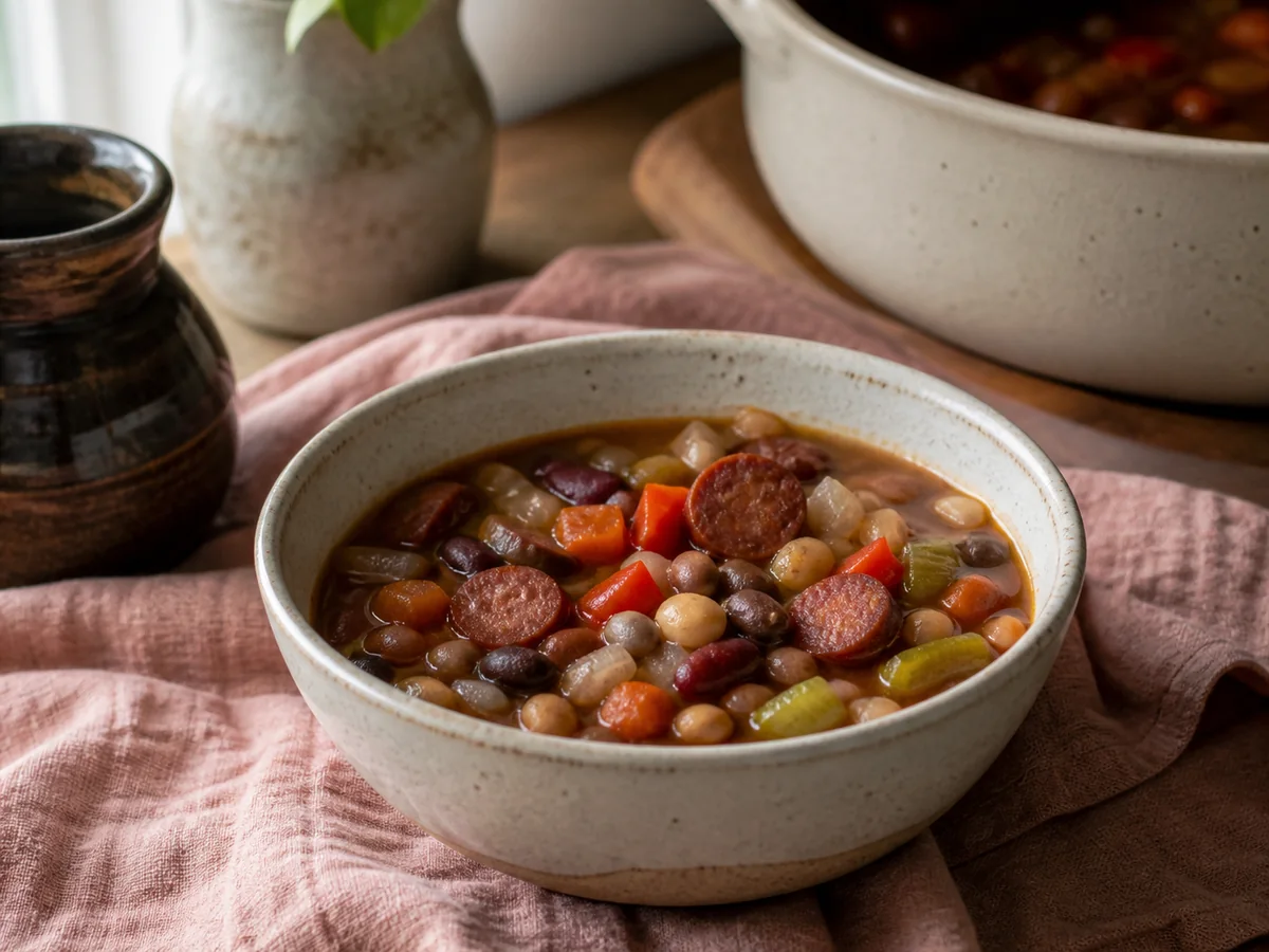 15-Bean Soup with Chorizo Sausage
