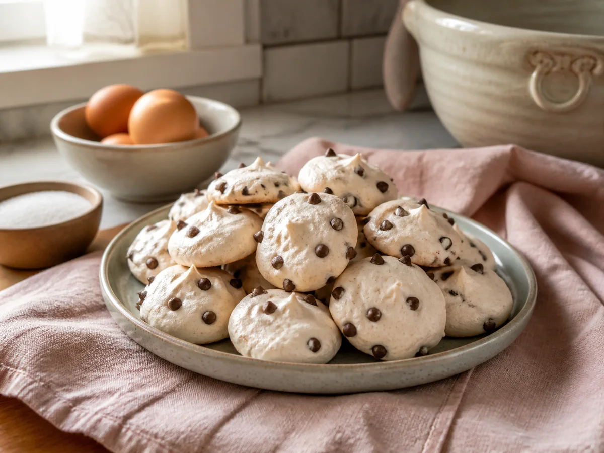 25 Calorie Chocolate Chip Meringue Cookies