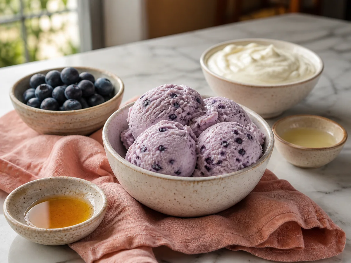 4-Ingredient Blueberry Frozen Yogurt