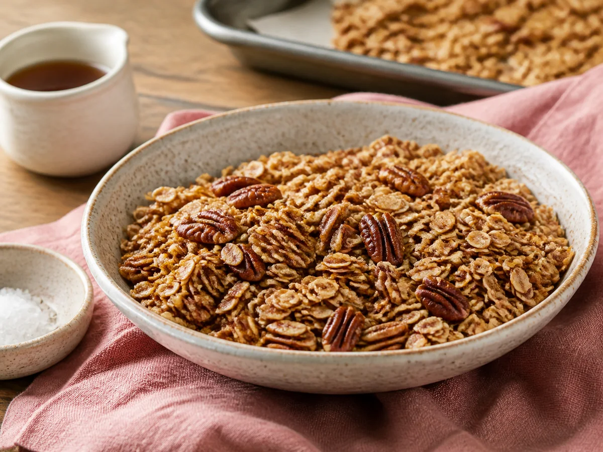 4-Ingredient Maple Pecan Granola
