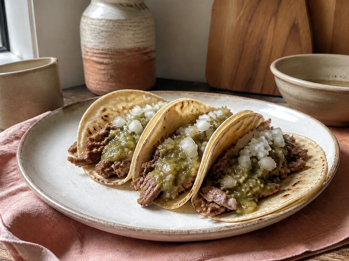 5 Ingredient Salsa Verde Beef Tacos