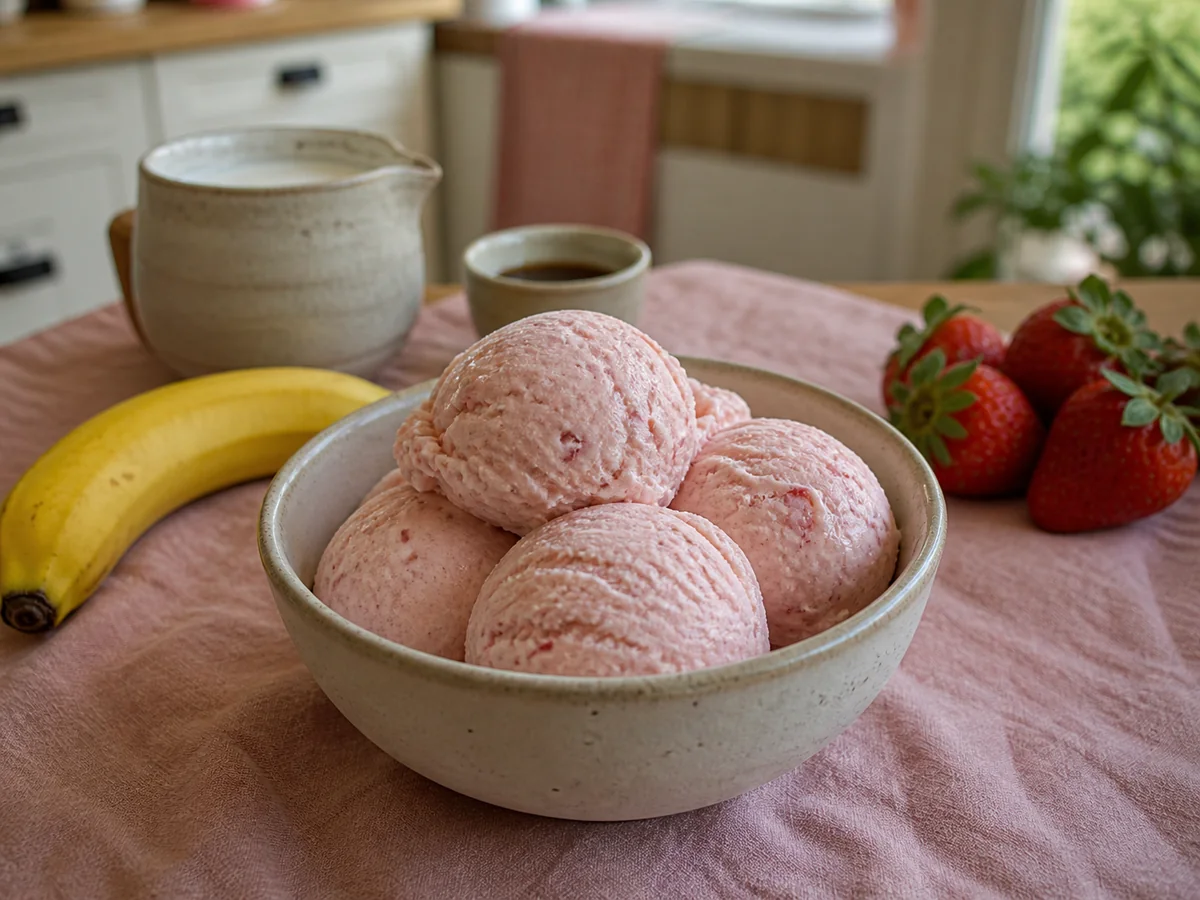 5-Minute Homemade Strawberry Ice Cream