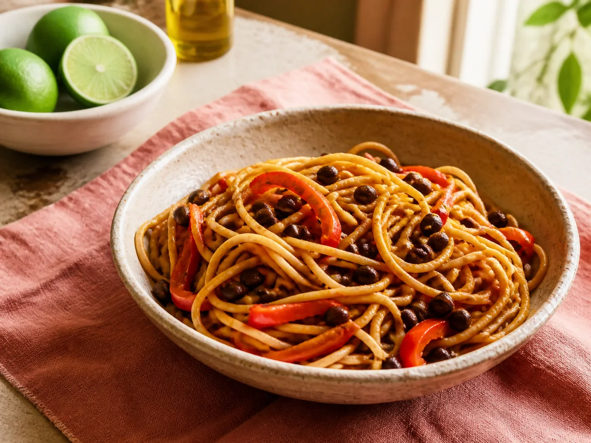 Aji-Lime Black Bean & Bell Pepper Pasta