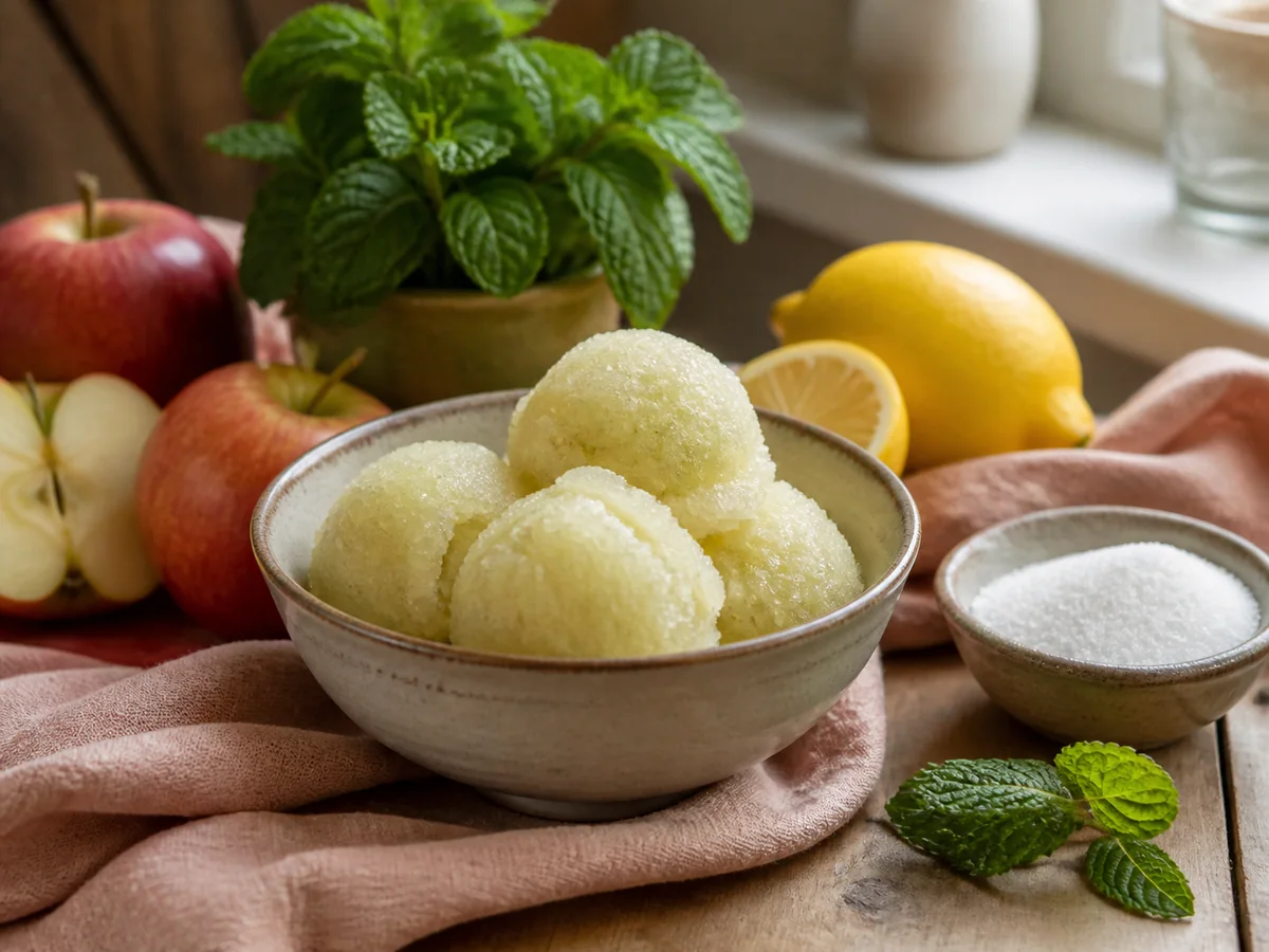 Apple & mint sorbet