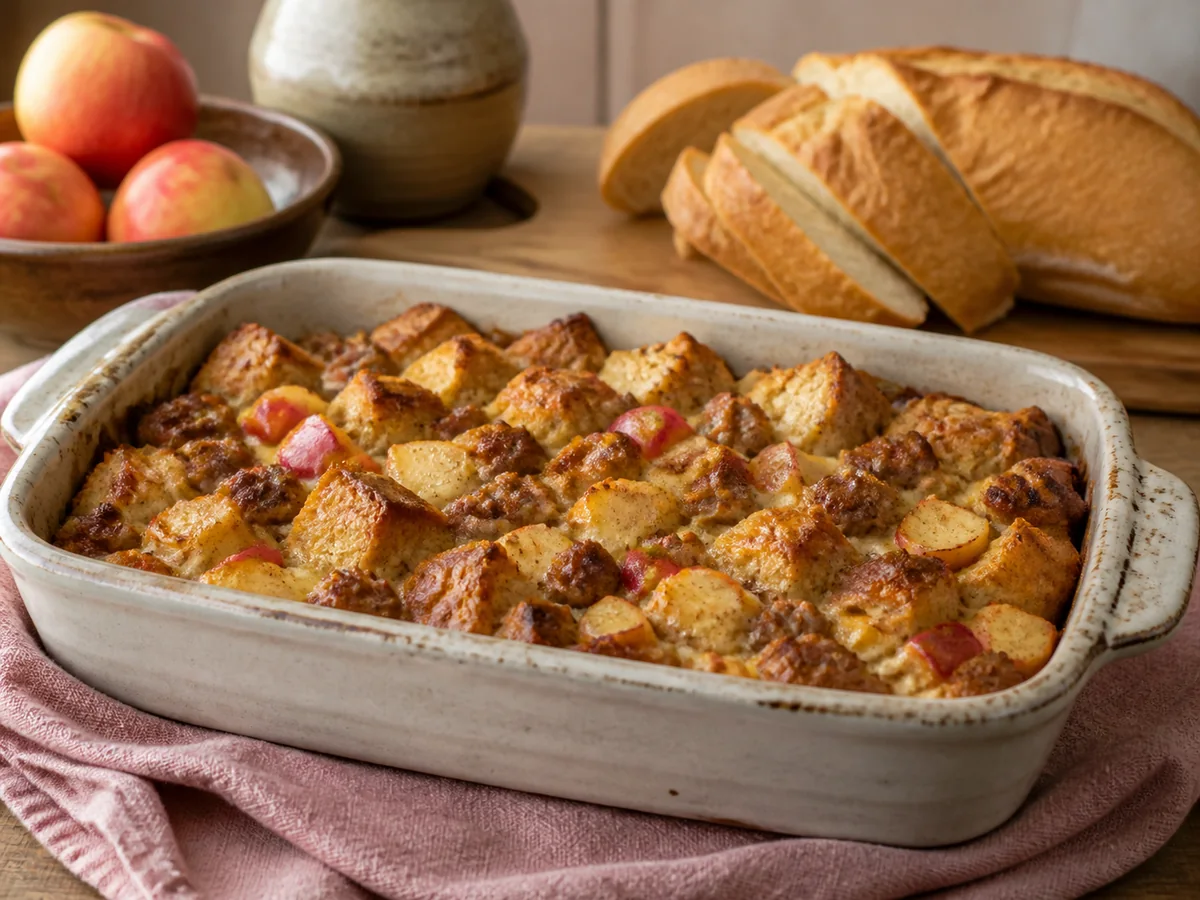 Apple & Sausage Baked French Toast