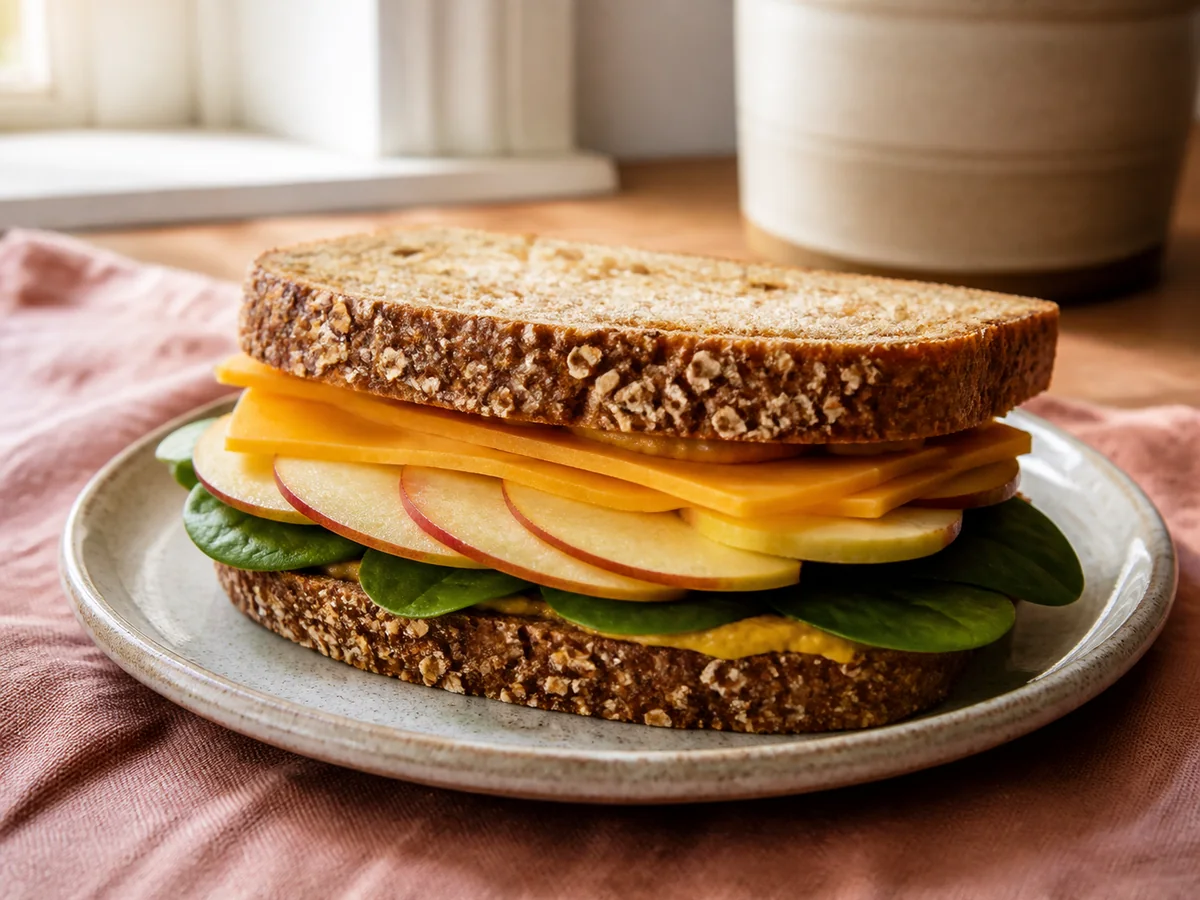 Apple, Cheddar & Mustard Sandwich