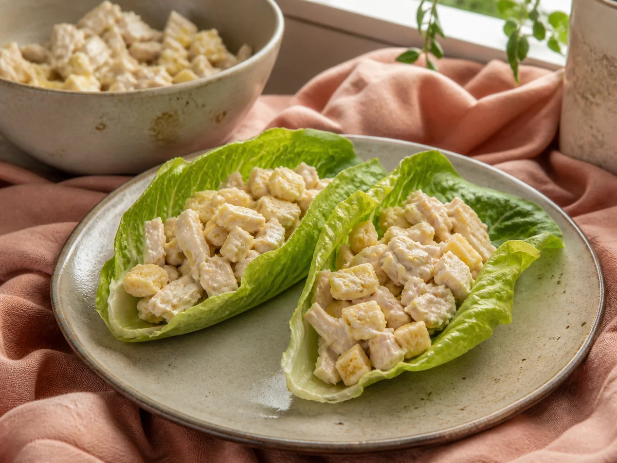 “Caesar” Chicken Salad Lettuce Wraps