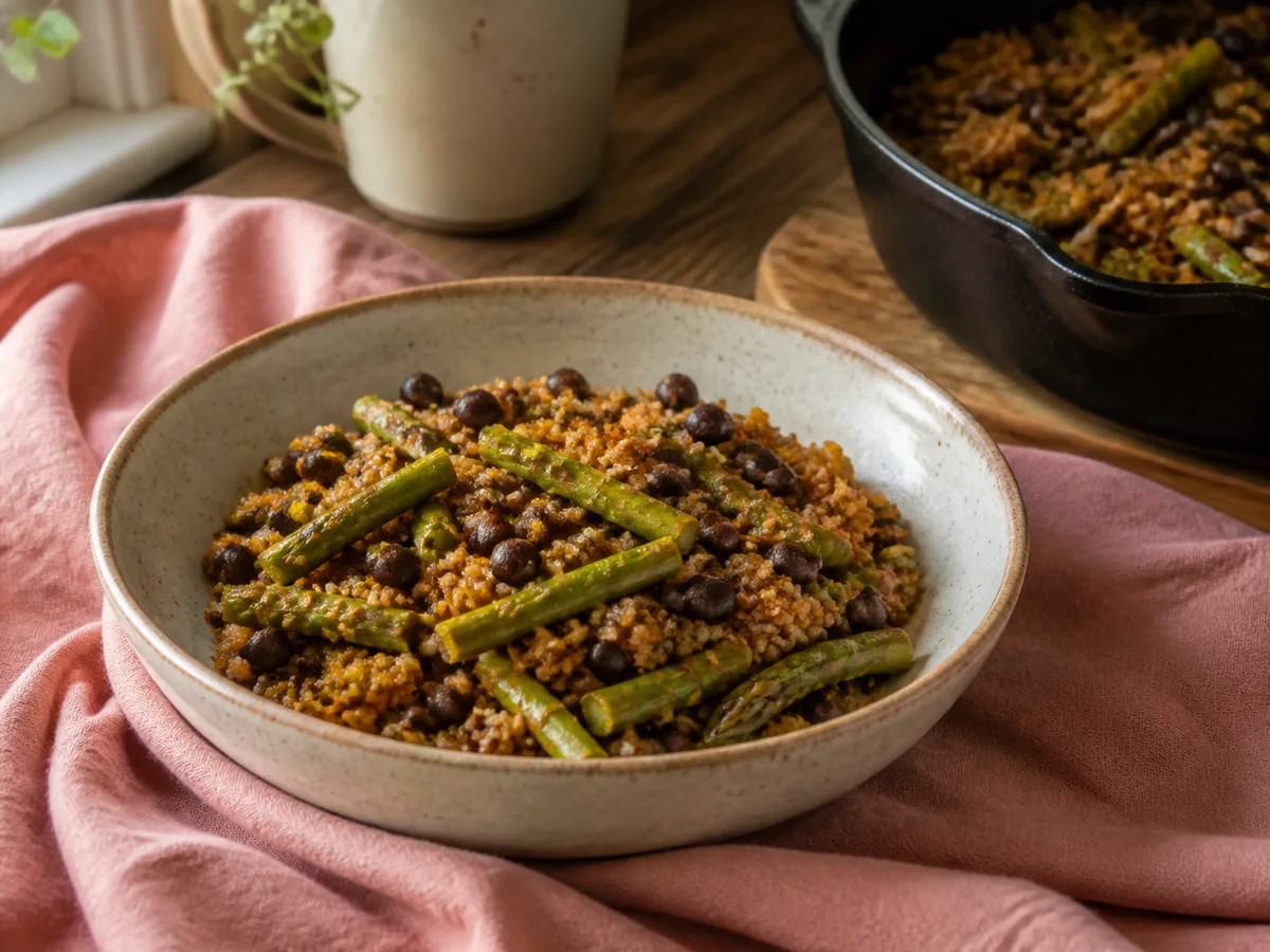 Cajun-Spiced Black Bean & Asparagus Rice Skillet