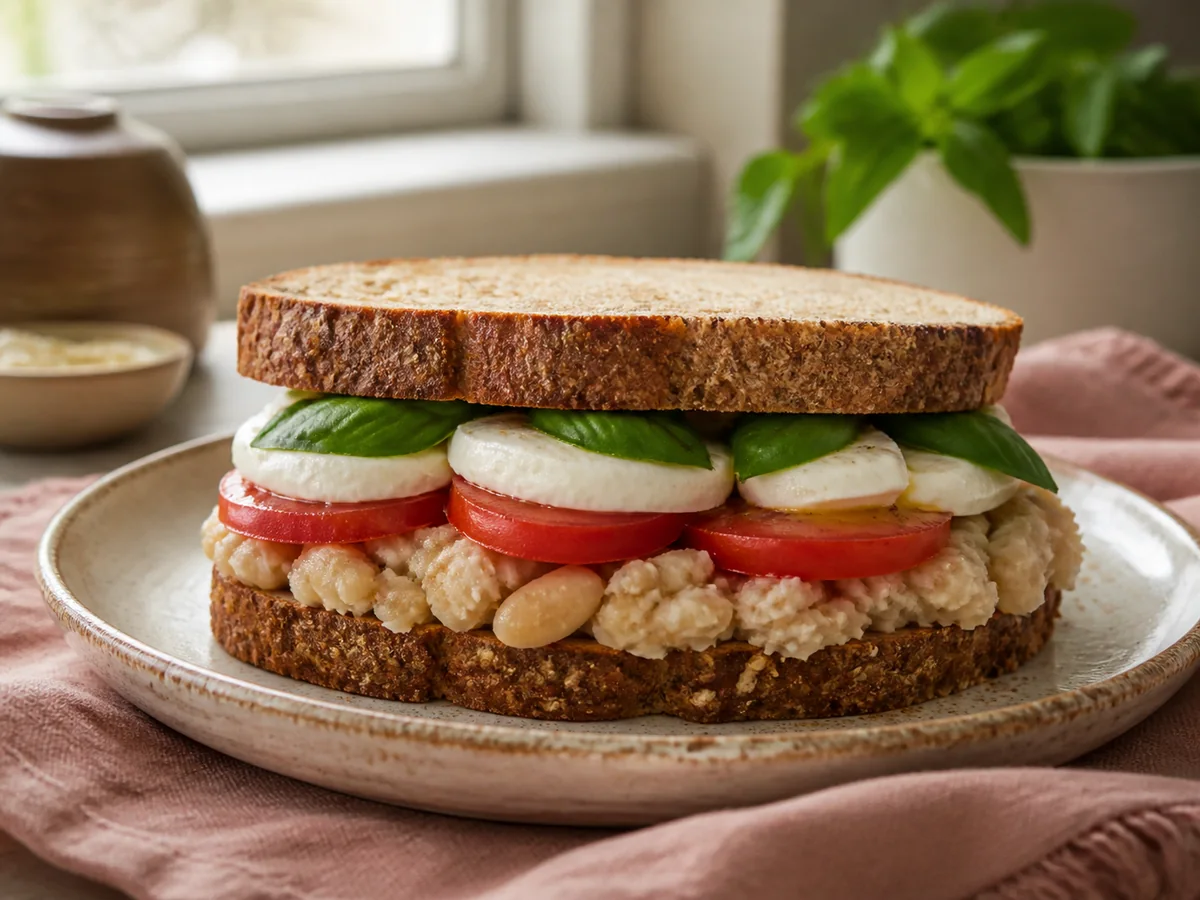 Caprese White Bean Sandwich