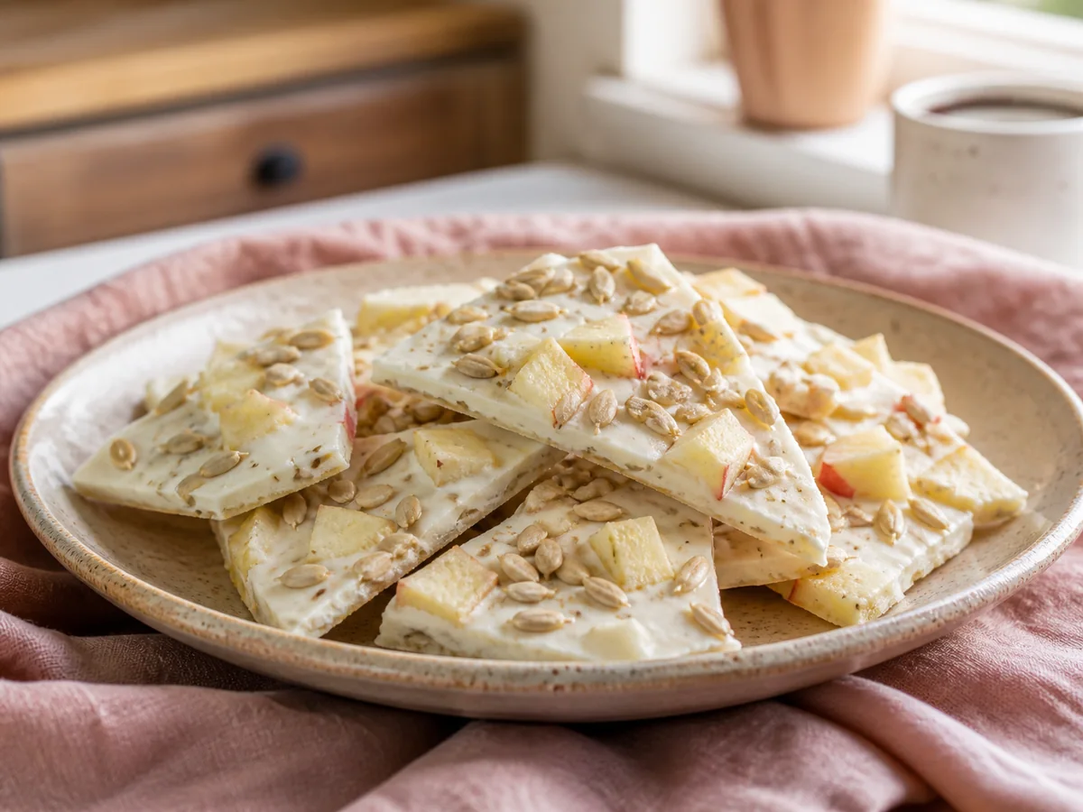 Cardamom Apple & Sunflower Frozen Yogurt Bark