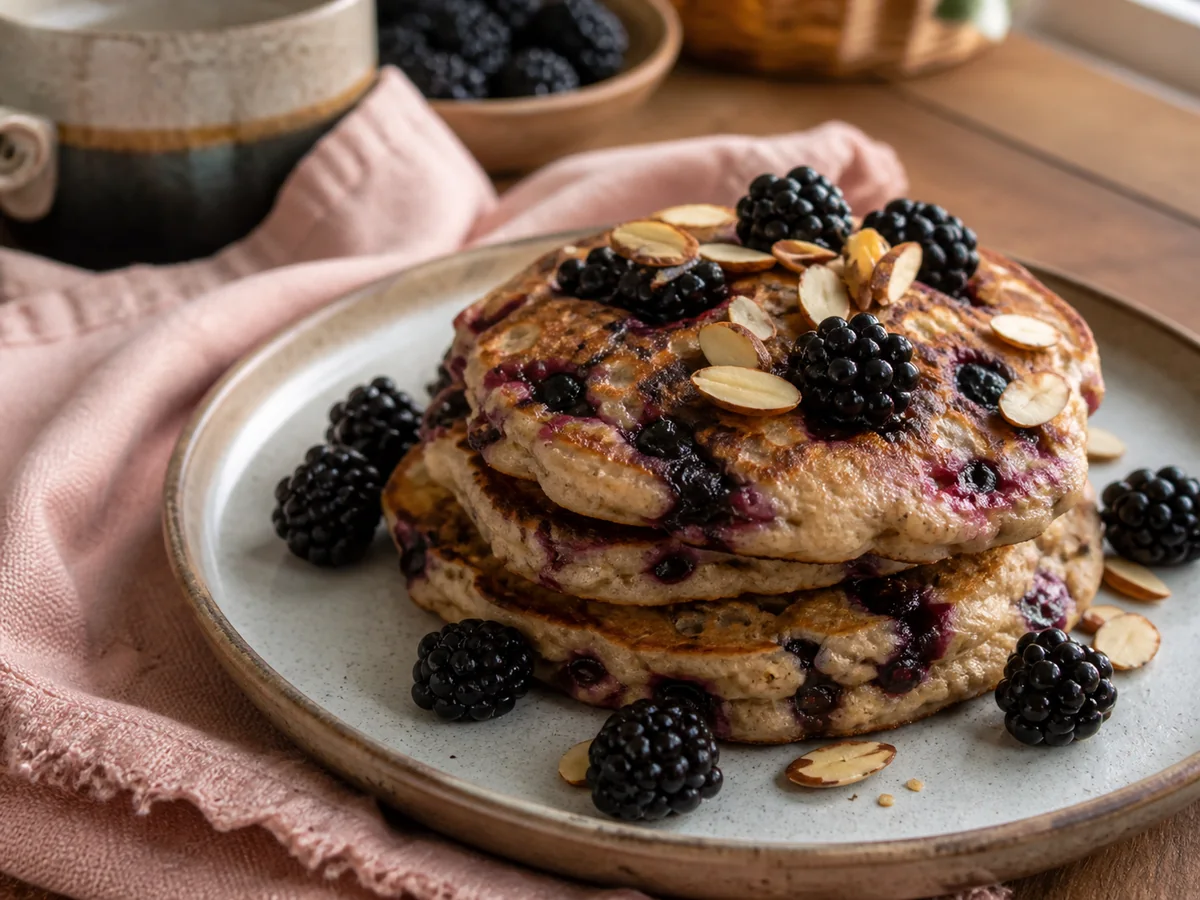 Cardamom Blackberry & Almond Pancakes