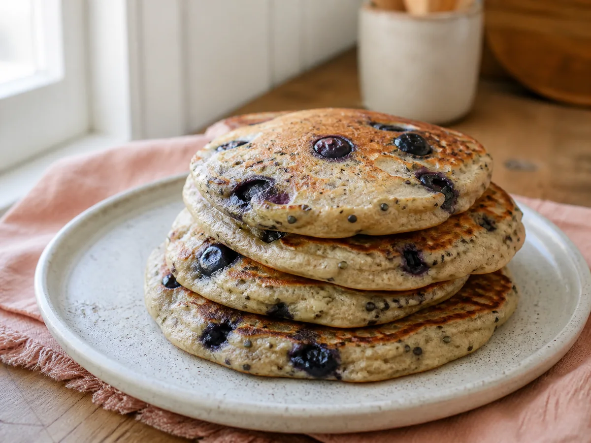 Cardamom Blueberry & Chia Pancakes