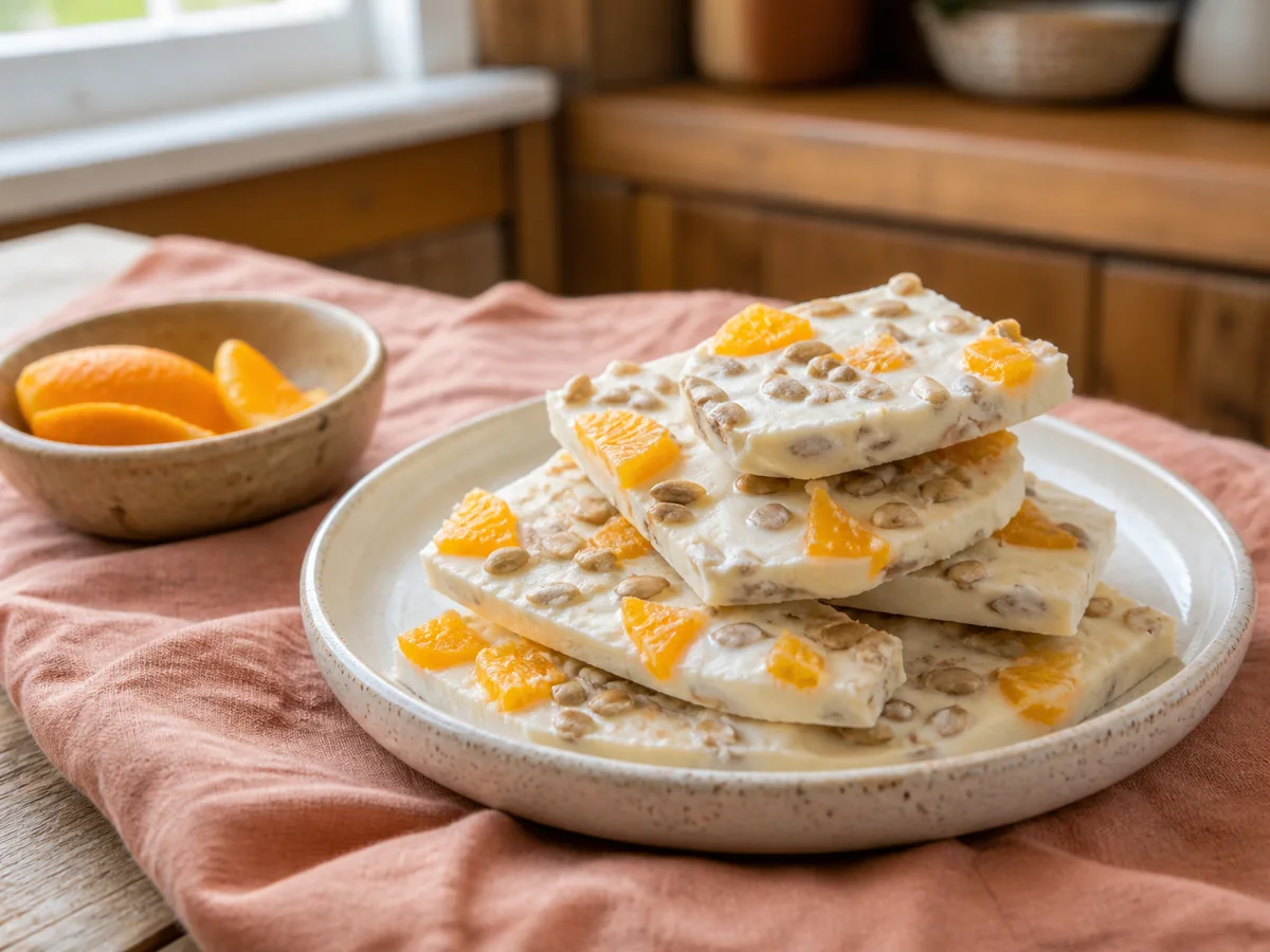 Cardamom Orange & Sunflower Frozen Yogurt Bark