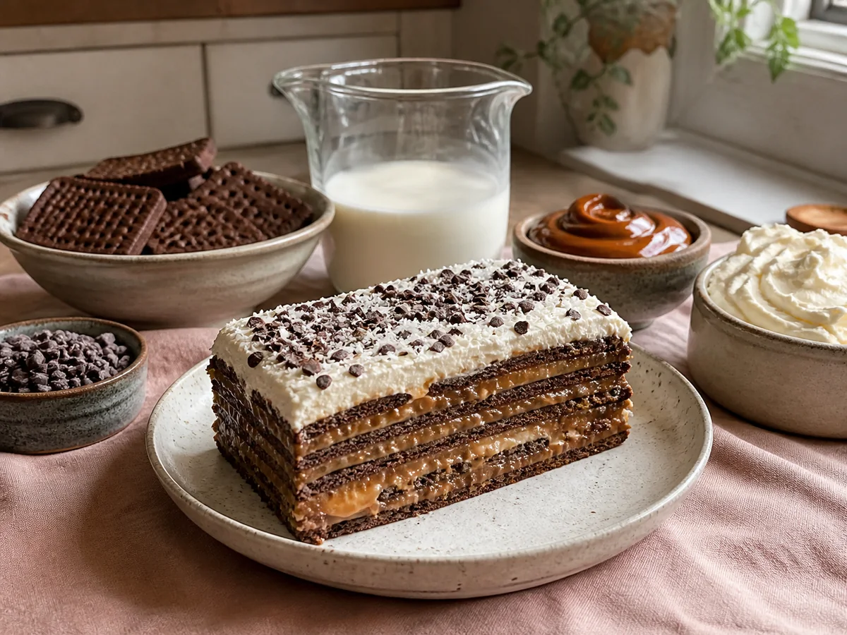 "Chocotorta": No-bake chocolate cookie & dulce de leche cake Recipe