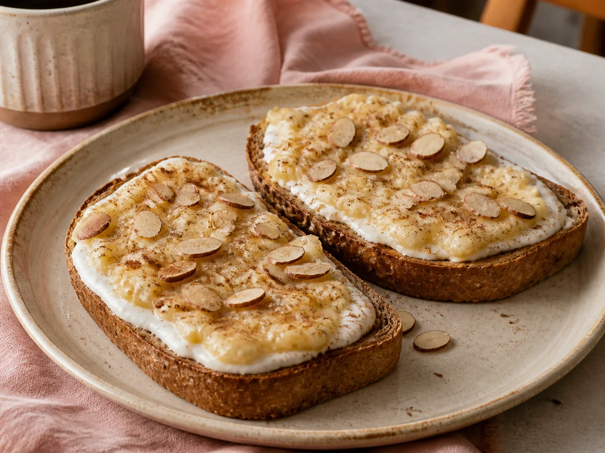 Cinnamon Banana & Almond Breakfast Toast