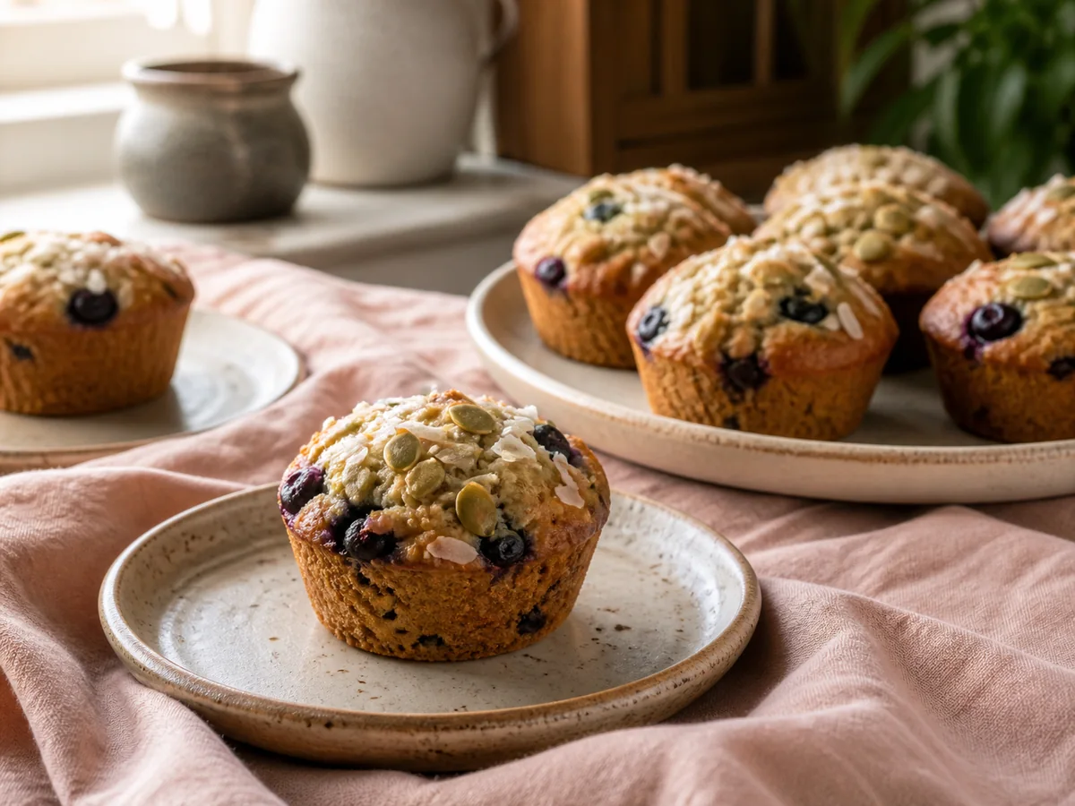 Coconut Blueberry & Pumpkin Seed Muffins