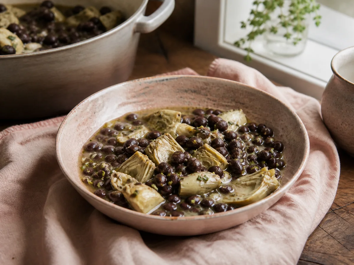 Dijon Thyme Black Bean & Artichoke Stew
