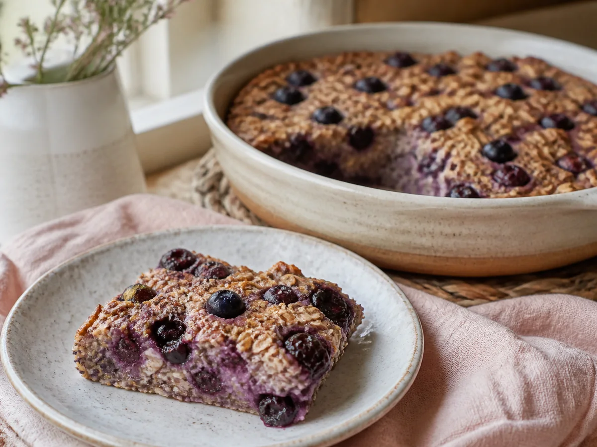Ginger Blueberry & Chia Baked Oats