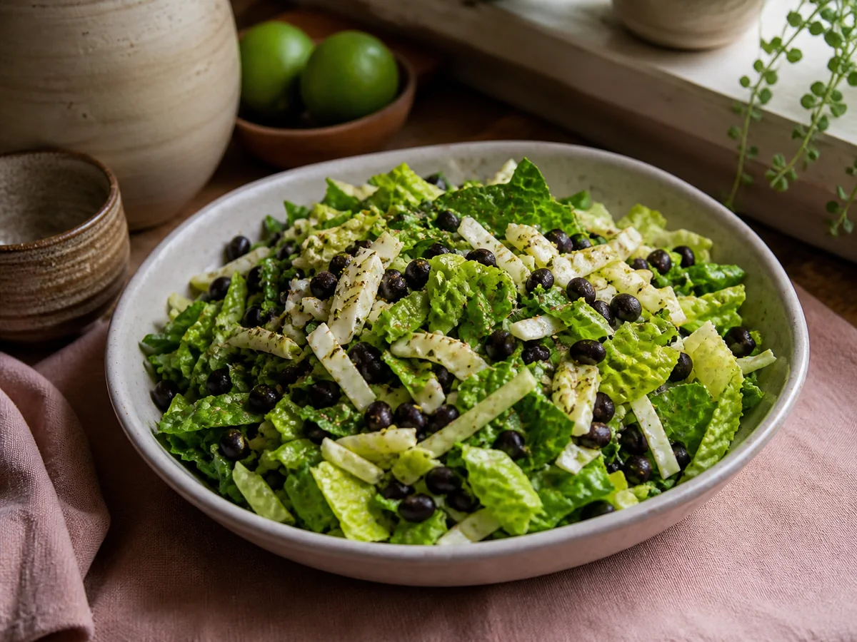 Jerk-Spiced Lime Black Bean & Cabbage Chopped Salad