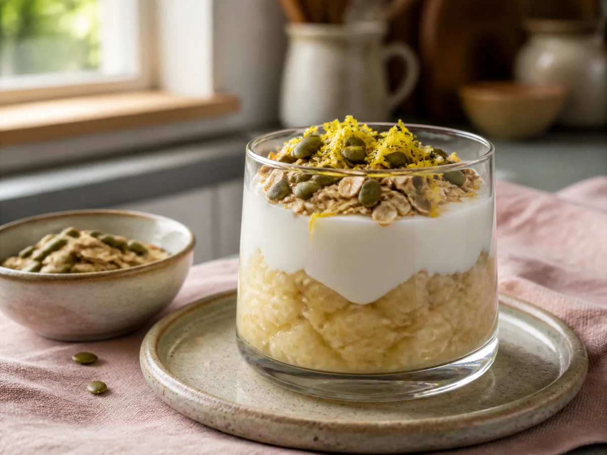 Lemon Banana & Pumpkin Seed Yogurt Parfait