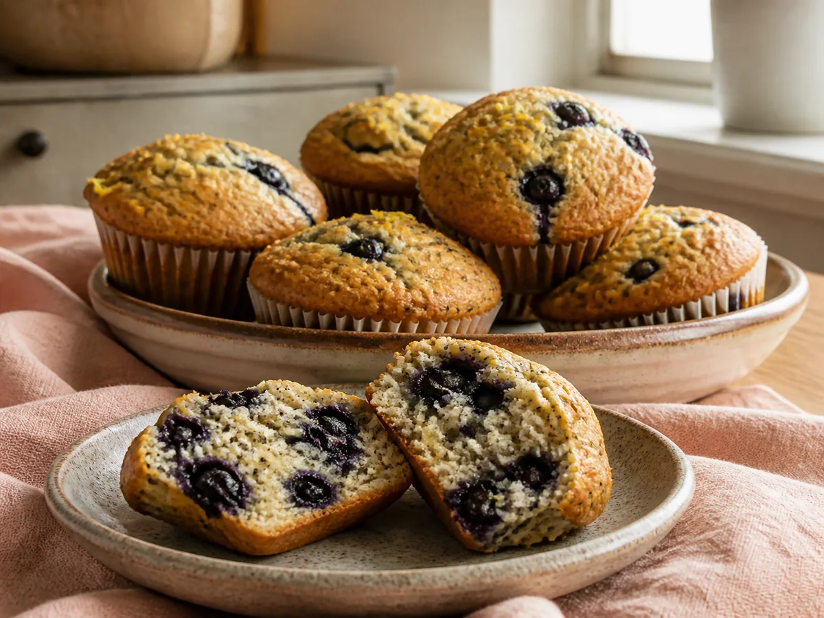 Lemon Blueberry & Flax Muffins