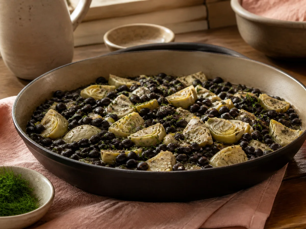 Lemon Dill Black Bean & Artichoke One-Pot Skillet