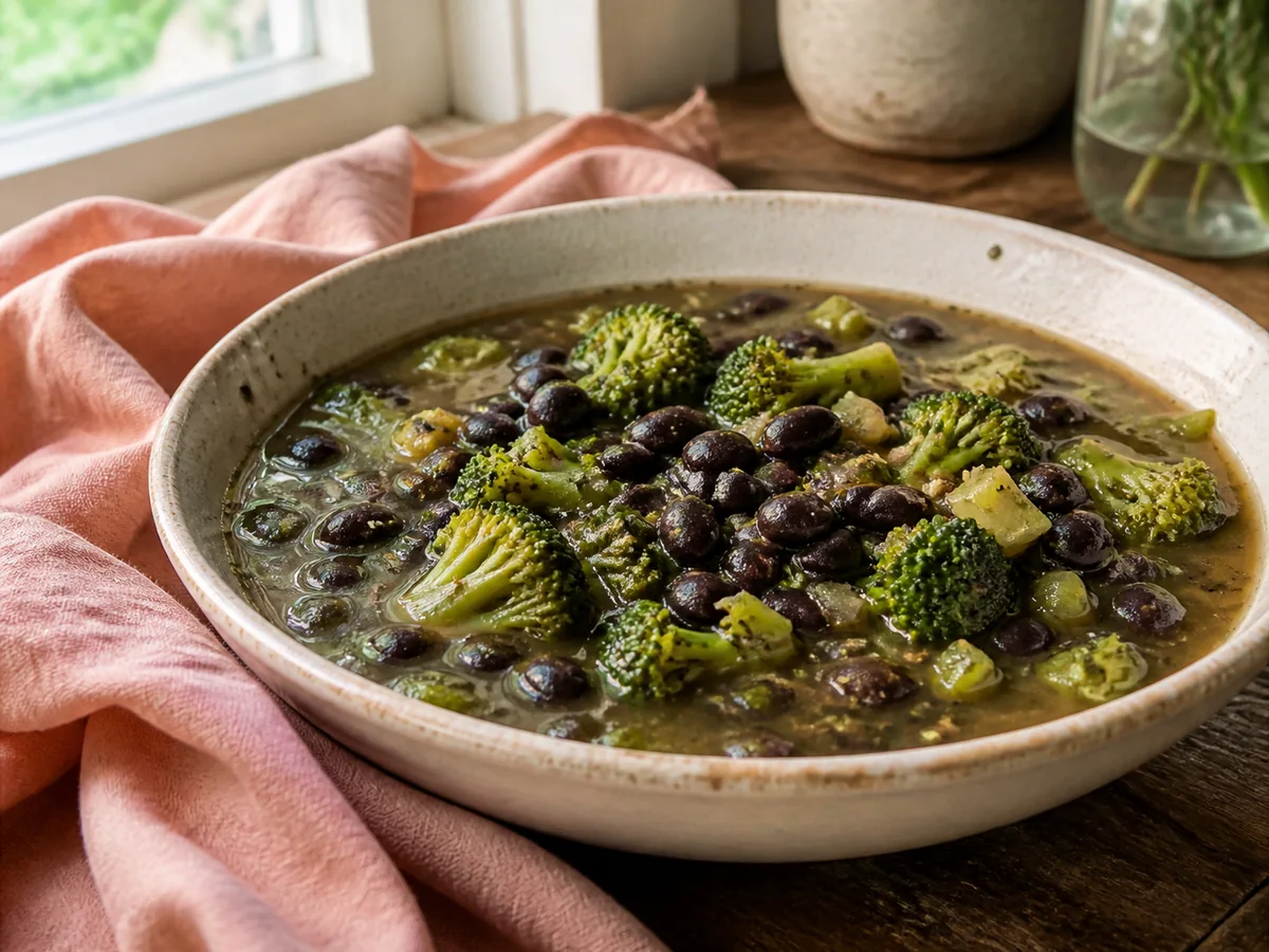 Lemony Oregano Black Bean & Broccoli Stew