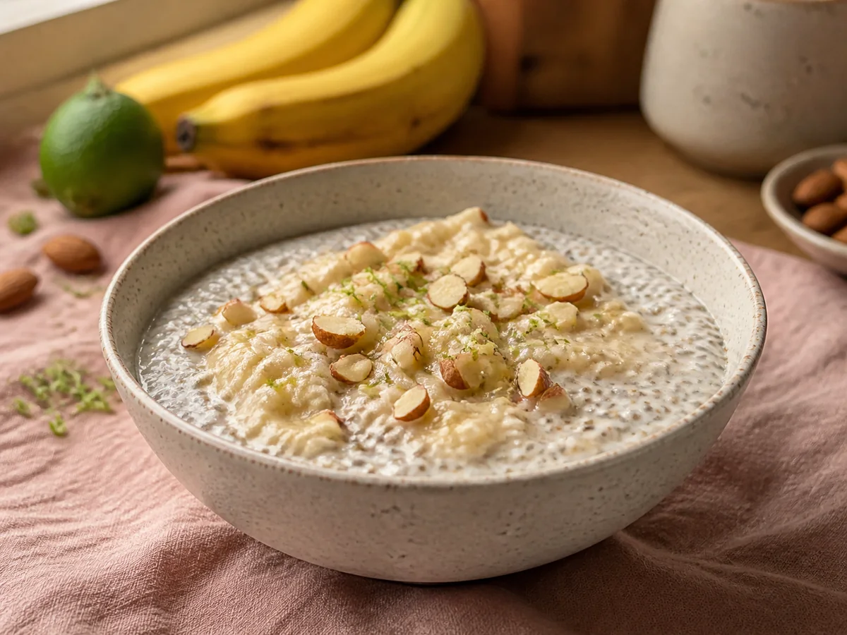 Lime Banana & Almond Chia Pudding