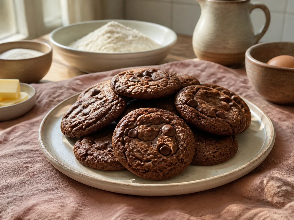 (Low-Fat) Chewy Chocolate, Chocolate Chip Cookies