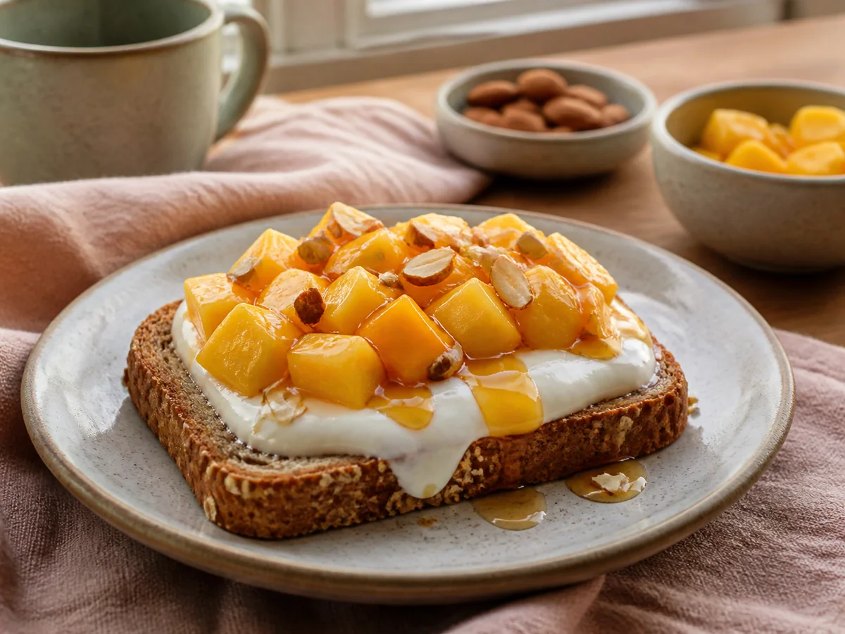 Maple Mango & Almond Breakfast Toast