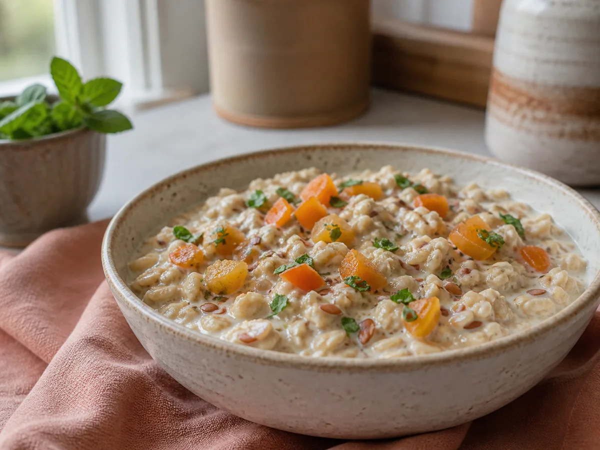 Mint Apricot & Flax Overnight Oats