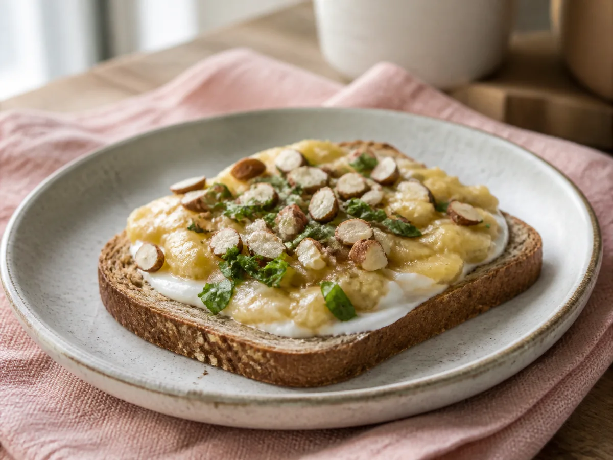 Mint Banana & Almond Breakfast Toast