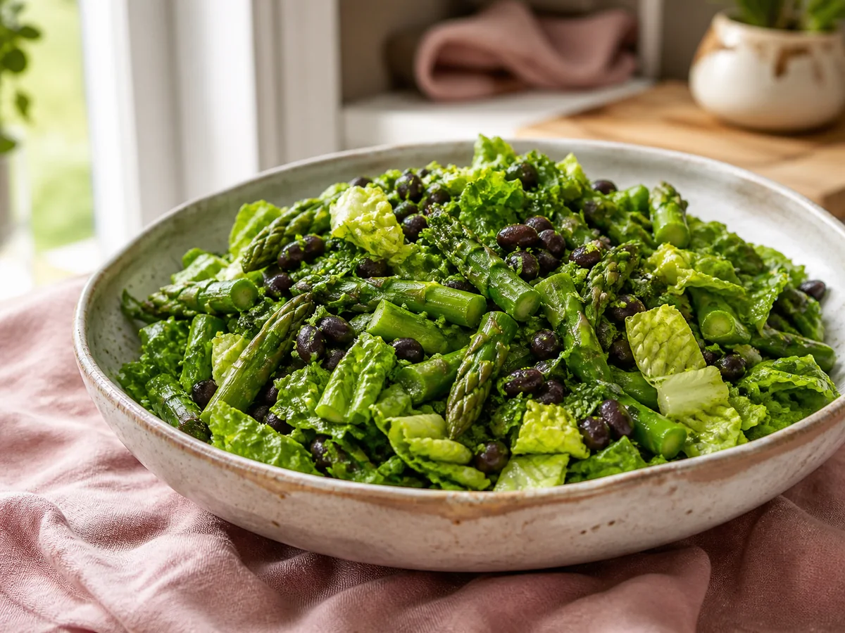 Minted Lime Black Bean & Asparagus Chopped Salad