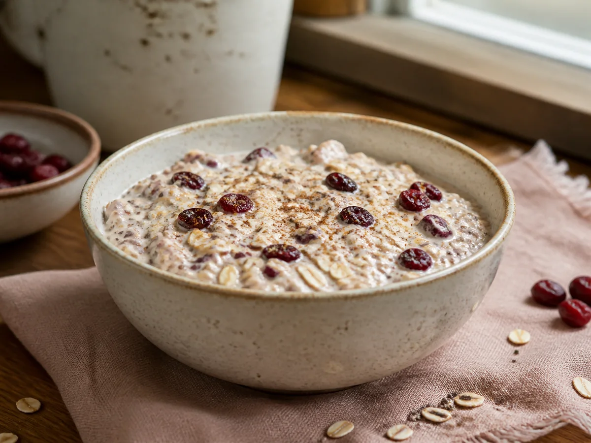 Nutmeg Cranberry & Chia Overnight Oats