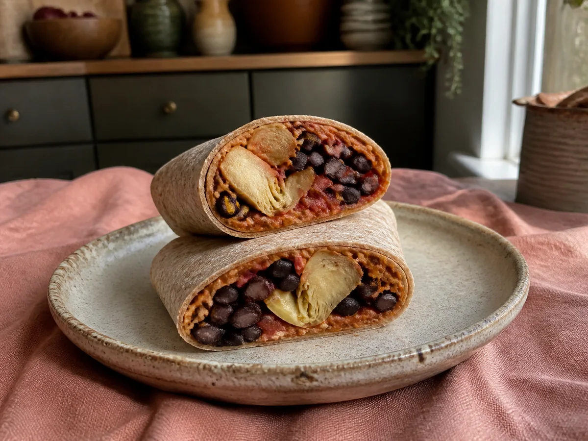 Peanut Tomato Black Bean & Artichoke Wrap