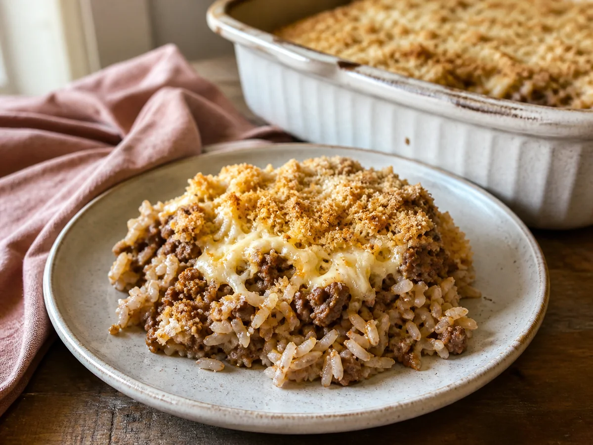 “Round-up” Beef and Rice Casserole