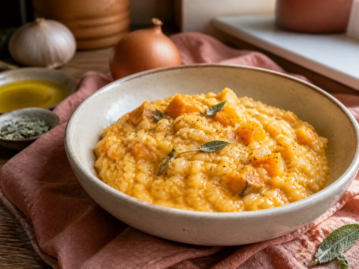 (Slow Cooker) Roasted Pumpkin Risotto