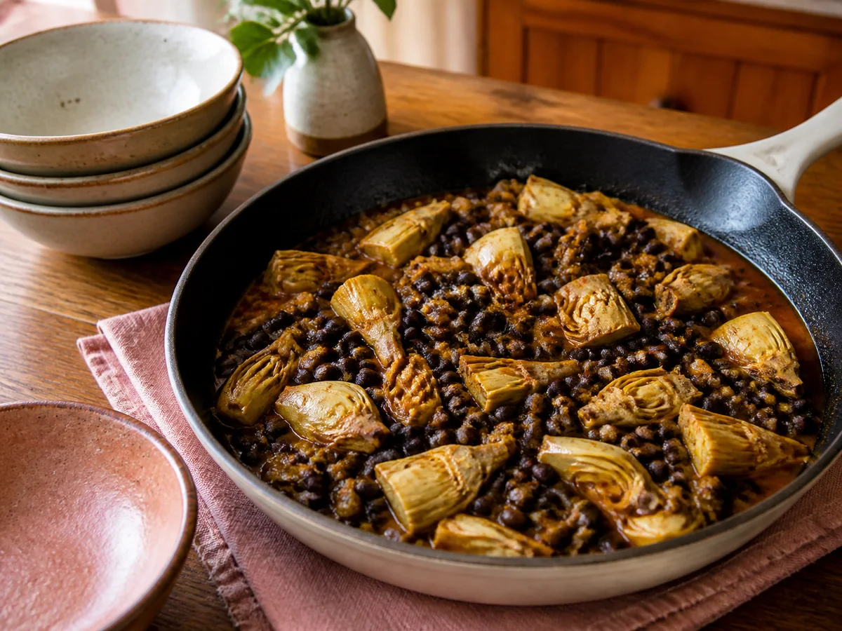 Smoked Paprika Black Bean & Artichoke One-Pot Skillet