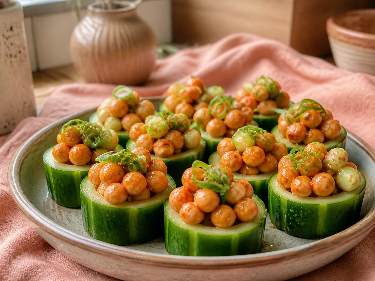 Spicy Gochujang Chickpea-Cucumber Cups