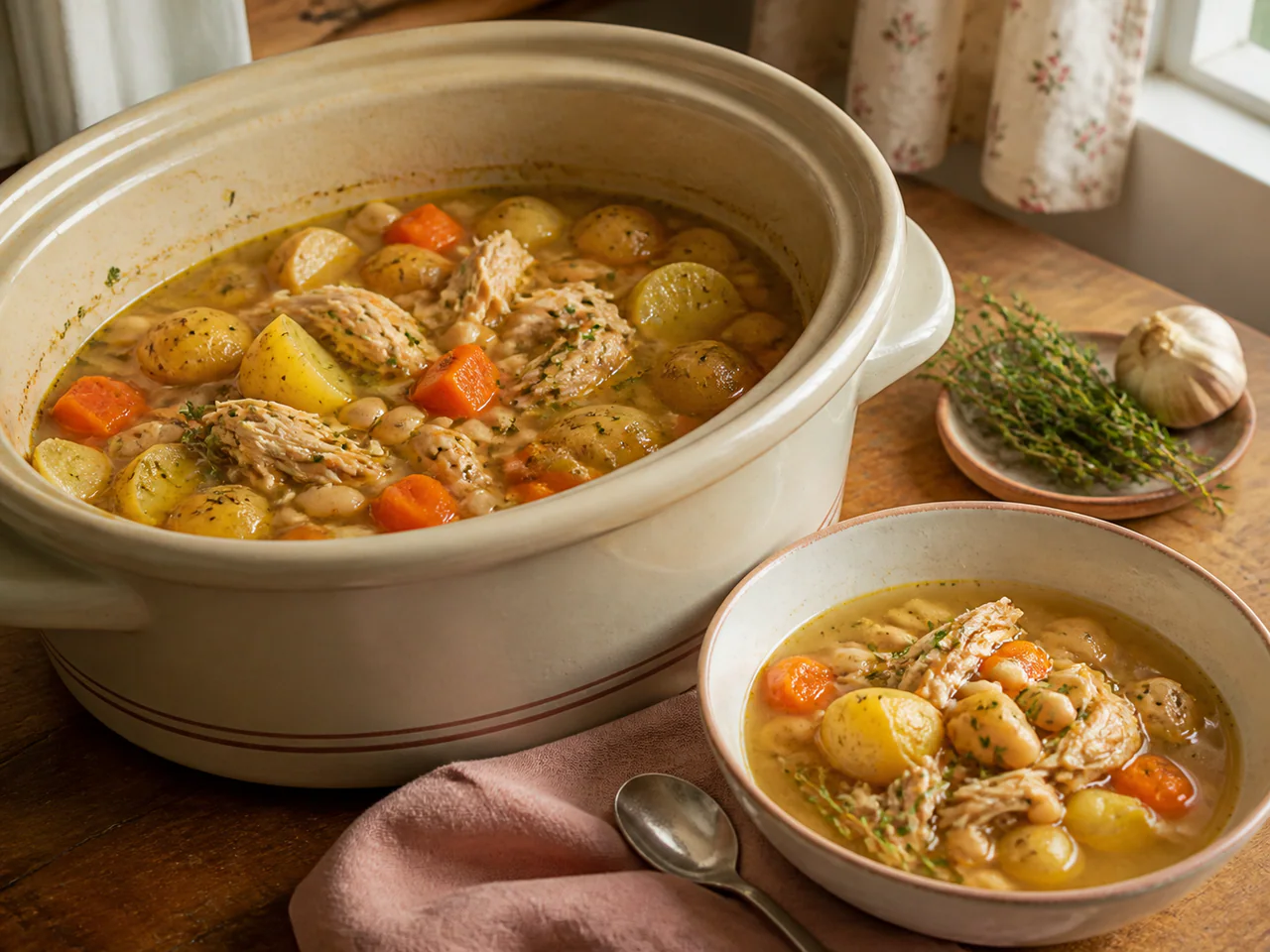 Slow-Cooker Lemon Herb Chicken Stew