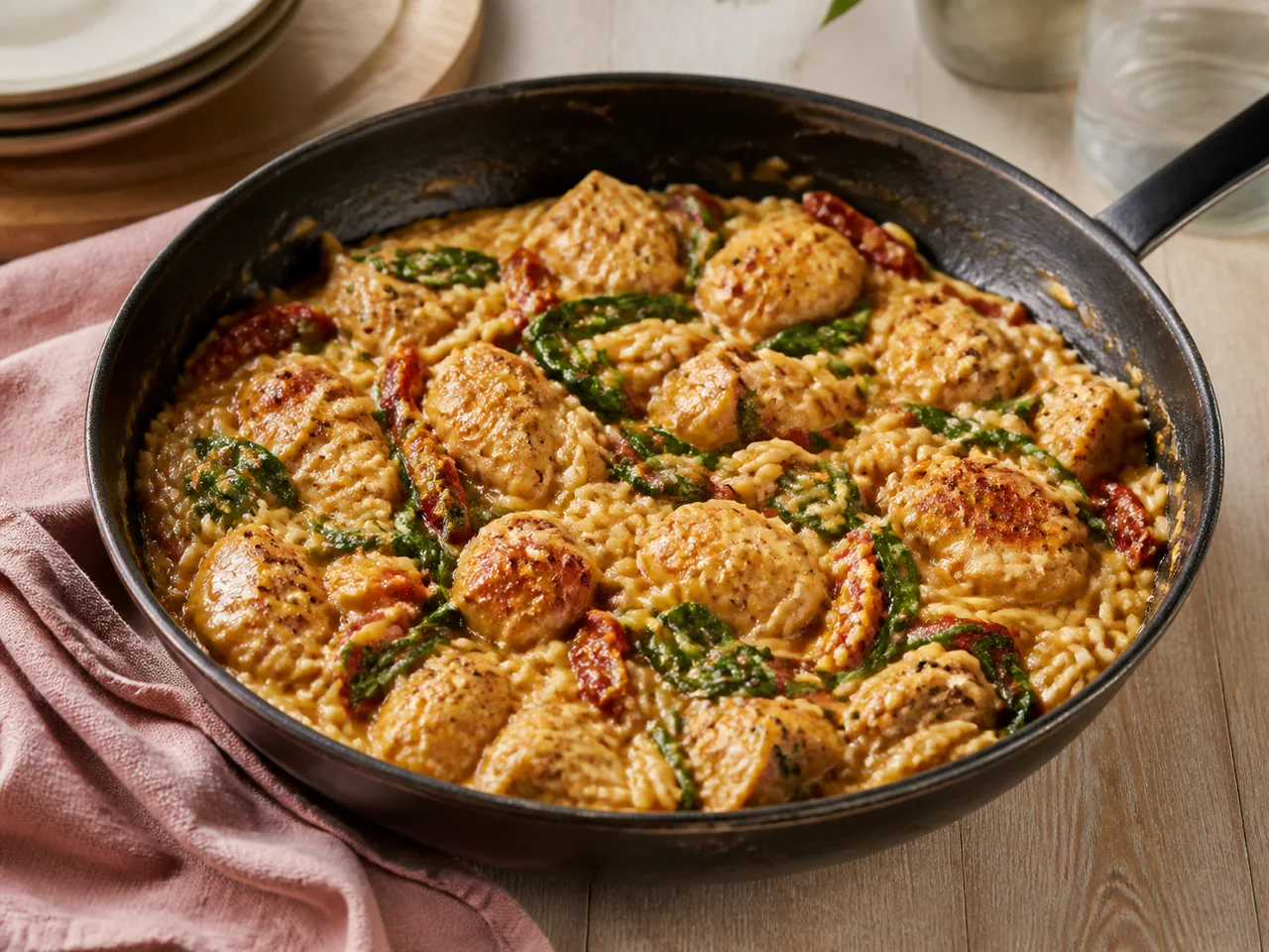 Creamy Tuscan Chicken Orzo